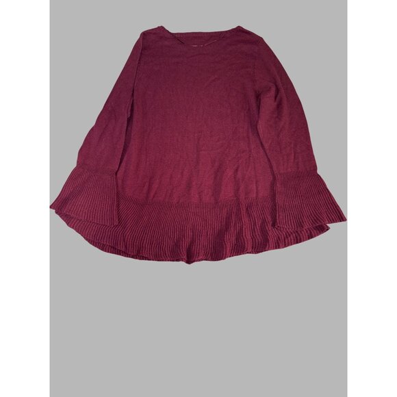 Style & Co Womens Plus Size 2X Ribbed Hem Knit Burgundy Sweater - Picture 5 of 16
